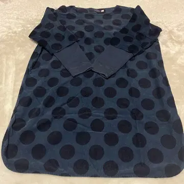 클로로 시스터 도트 무늬 여성용 튜닉 네이비 프리