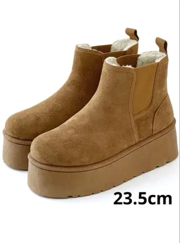 [ 23.5 ] GRL 통굽 무스탕 사이드 고어 숏부츠