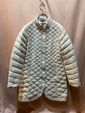 에디바우어 화이트 퀼팅 롱 다운 코트 자켓 여성용