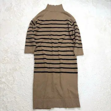 부즈루드 하이넥 원피스 니트 보더 롱 기장 세련된 가을/겨울