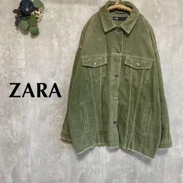 ZARA 자켓 코듀로이 카키 빅 실루엣 M 사이즈