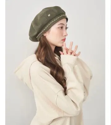 Darich 카키 체인 달린 베레모 헌팅