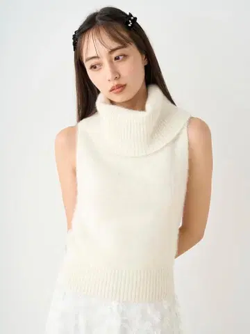 SNIDEL 폭스 알파카 슬리브리스 터틀 풀오버