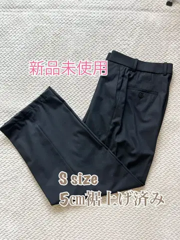 새상품급 유니클로 턱 와이드 팬츠 S 블랙