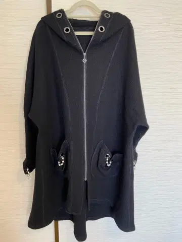 이타리야 이탈리아 오버 사이즈 후드 부착 후드티 블랙