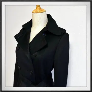 새상품! ANAYI 아나이 진한 블랙 캐시미어 트렌치 롱 코트 36