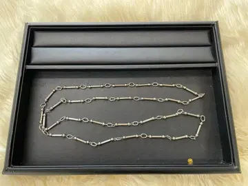 [ E ] 실버 바 목걸이 롱 처분품