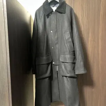 PUBLIC TOKYO S140 멜톤 헌팅 코트 1 블랙