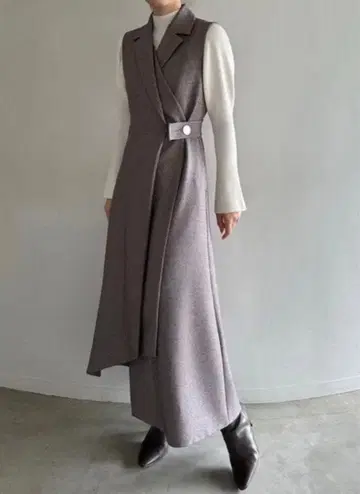 snidel 슬리브리스 테일러드 롱 원피스