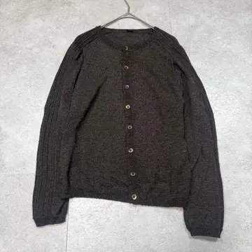 새상품급 45R 코튼 니트 가디건 기마 니트 가디건 브라운