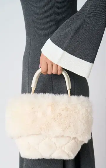 HANAE MORI x CELFORD 콜라보 에코 퍼 퀼트 백