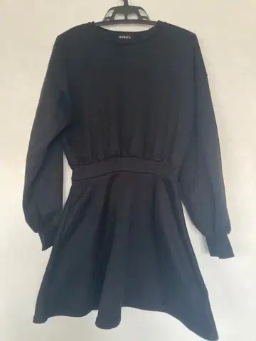 속기모 맨투맨 플레어 원피스