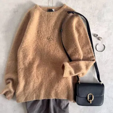 새상품급 ATON 캐시미어 100% 퍼 니트 풀오버 사이즈 2 일본제