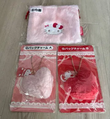 헬로키티 1등 복권 파우치와 백참 A.B 3종 세트