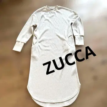 ZUCCA/주카 서멀 티셔츠 와플 원피스 화이트 M 빅