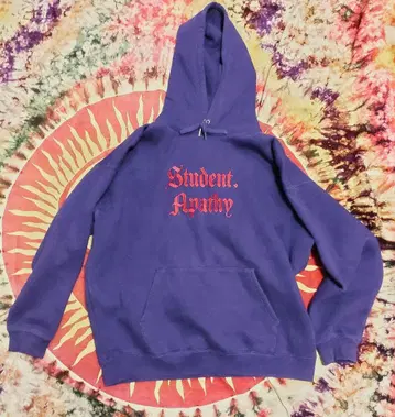 Student.Apathy 퍼플 후드 부착 후드티 L