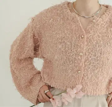 hinari 히나리 리본튤니트 가디건 핑크 프리 사이즈