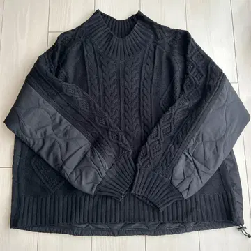 [택 포함 새상품] 니코앤드 퀼트 도킹 니트 풀오버 블랙 M 사이즈