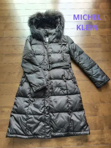 미쉘클랑 퍼 후드 롱 다운 자켓 브라운