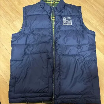 프로필 필독 Callaway 리버서블 베스트 네이비 체크 무늬