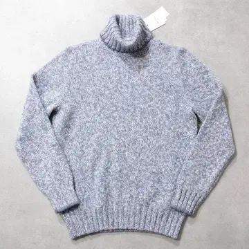 GRAN SASSO 새상품 그랑사쏘 슈퍼 지롱 울 터틀 48 블루 화이트