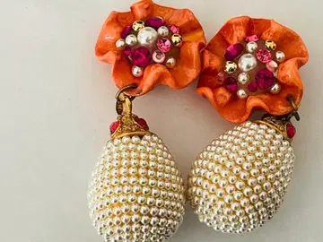 펄 비즈 비쥬 빅 사이즈 귀찌 빈티지 앤티크