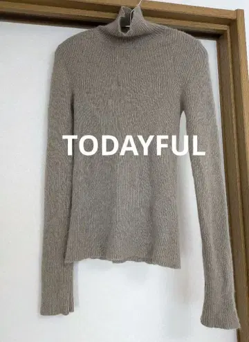 TODAYFUL 터틀넥 리브 스웨터 그레이지