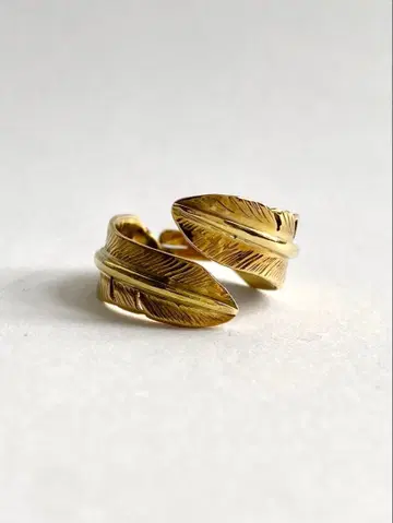 [ 하나뿐인 아이템 ] 놋쇠 더블 페더 반지 brass 반지 놋쇠 반지