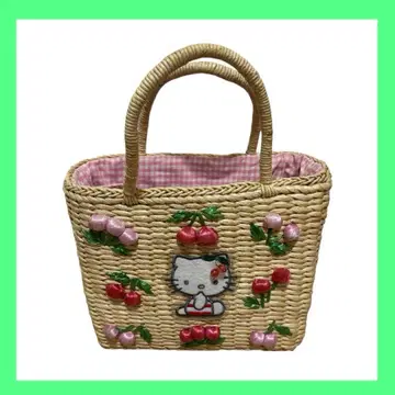 헬로키티 카고백 체리 화이트핑크 체크