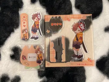 CR 아리사카 어린이날 아크릴 스탠드 네임 캔뱃지 스티커 세트