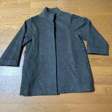 울 다크 그레이 피 코트