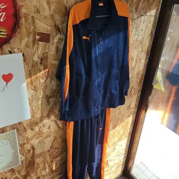 새상품급 PUMA 셋업 저지 네이비/오렌지 S/M