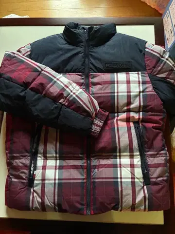 HILFIGER 체크 무늬 다운 자켓