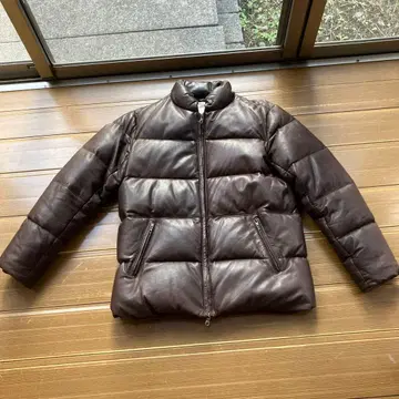 AVIREX 브라운 램 가죽 다운 자켓 가격 인하