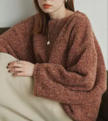 hinari 히나리 오버 MIX 부클 니트 테라코타