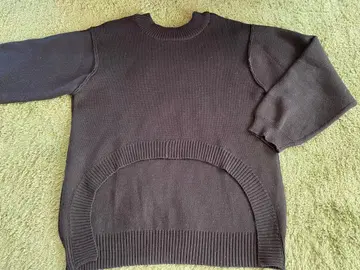 [ SLY ] 블랙 니트 스웨터 긴팔 유니크 밑단