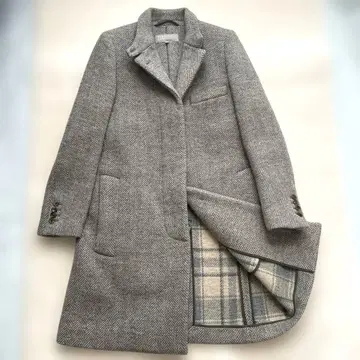 새상품급 마가렛호웰 체스터 코트 헤링본 체크 롱 기장