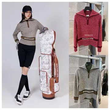 새상품 사우스 케이프 고급 여성용 골프 스웨터 그레이 M