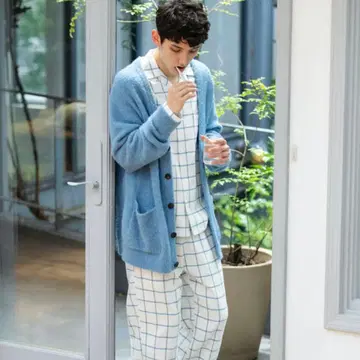 [ GELATO PIQUE HOMME ] 코튼 체크 파자마 셋업