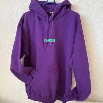 XLARGE 퍼플 후드 부착 후드티 로고