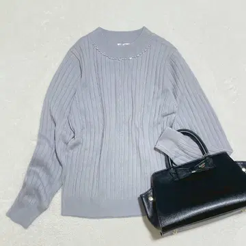 엑시즈팜 케이블 니트 리브 비쥬 페미닌 어른 걸리시 M