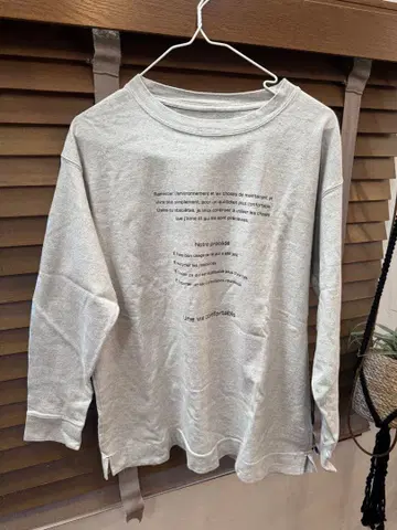 human woman TSUNAGU 그레이 긴팔 T셔츠