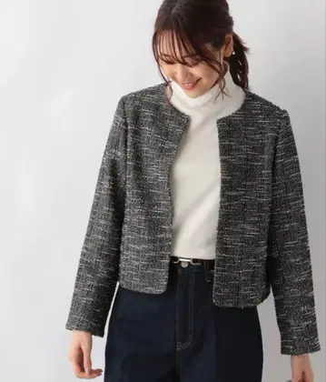 글로벌 워크 라메 컷 트위드 자켓 M