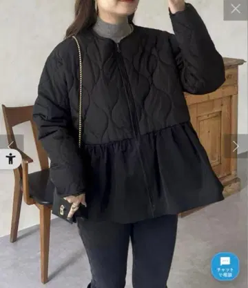 prose verse 퀼팅 절개 페플럼 블루종 M