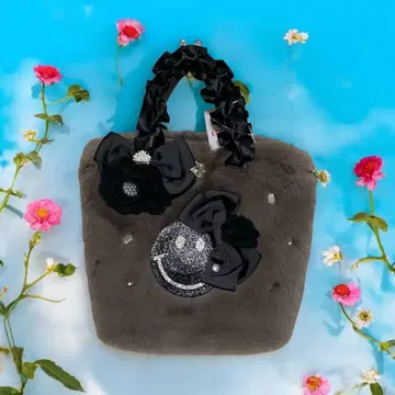 귀여운 퍼 토트백 스마일 그레이 퍼백 택 포함 새상품