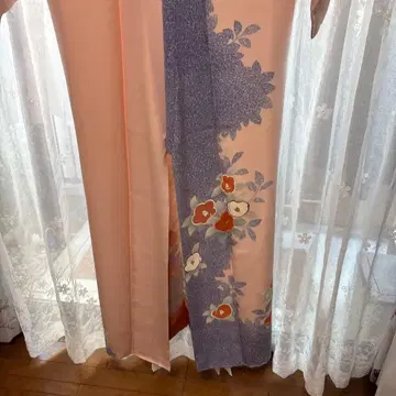 순수 실크 동백꽃 패턴 호몬기츠케사게