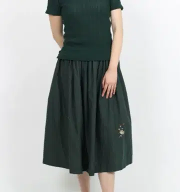 45R 하케메 플라워 자수 스커트