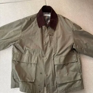 올리브 밀리터리 자켓 코듀로이 옷깃