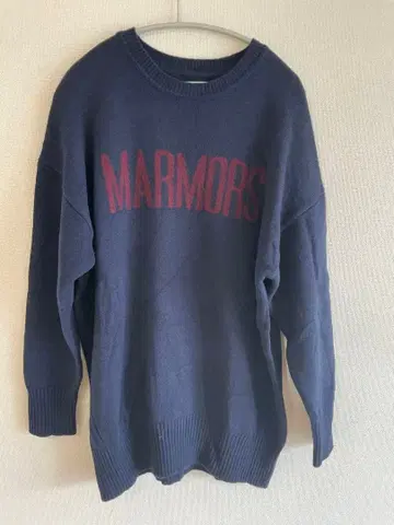 MARMORS 네이비 긴팔 니트 스웨터