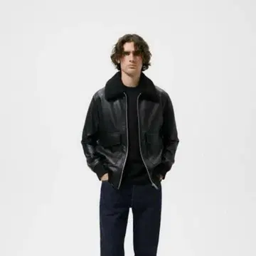 ZARA 대비 페이크 가죽 자켓 S(US S)